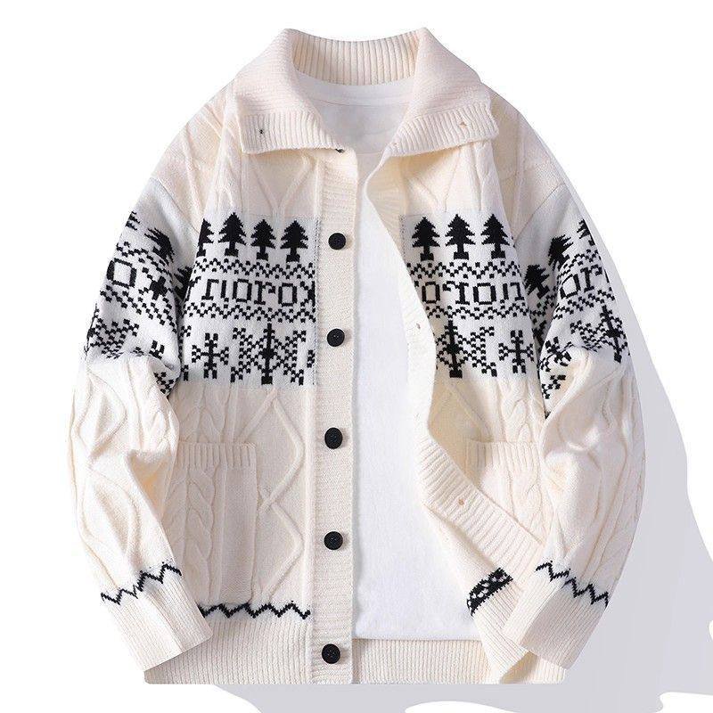 Christmas Tree Fair Isle Knit Cardigan, view 3