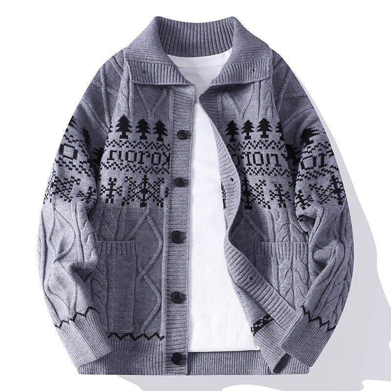 Christmas Tree Fair Isle Knit Cardigan, view 4