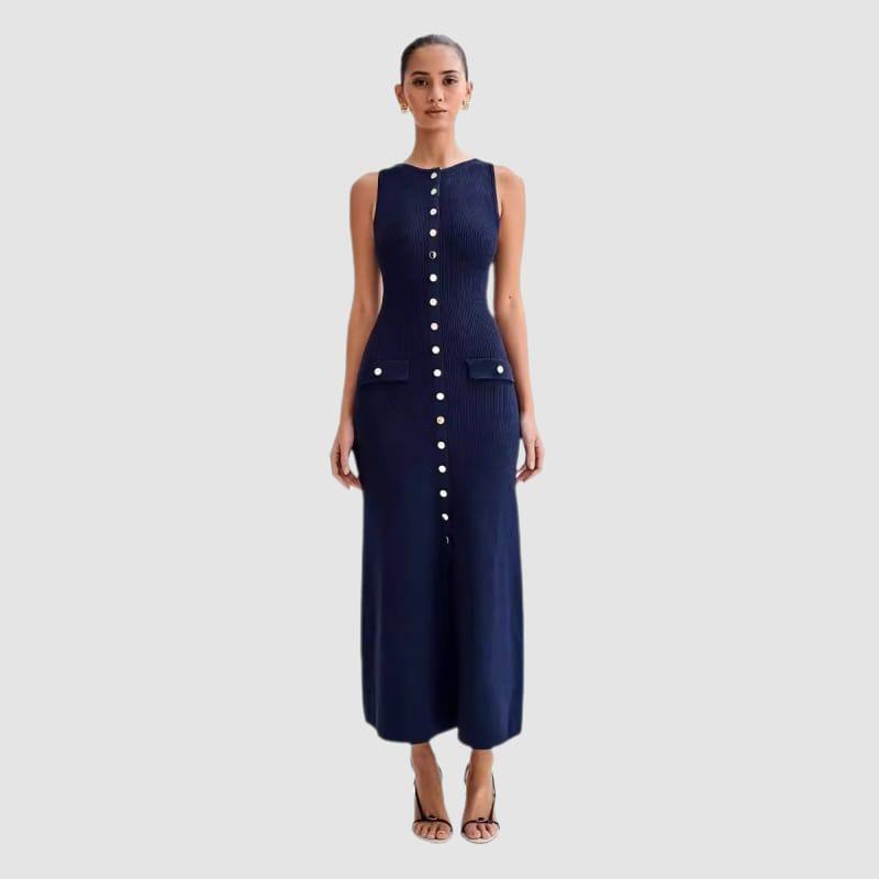 Crochet-Knit Button-Front Maxi Dress, view 4