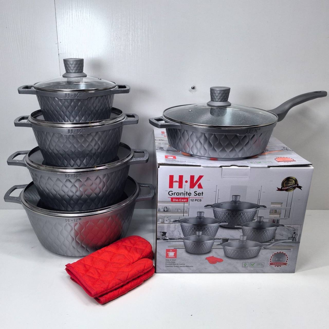 H.K Granite Die-Cast 12-Piece Cookware Set, view 4