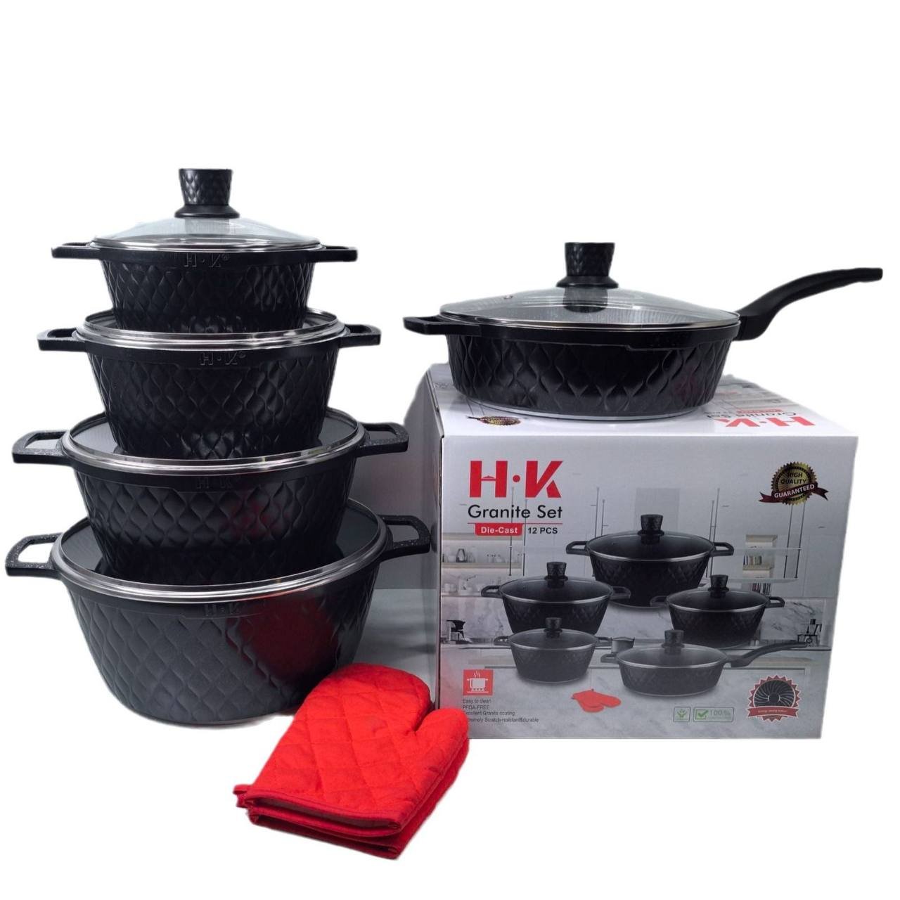 H.K Granite Die-Cast 12-Piece Cookware Set, view 5