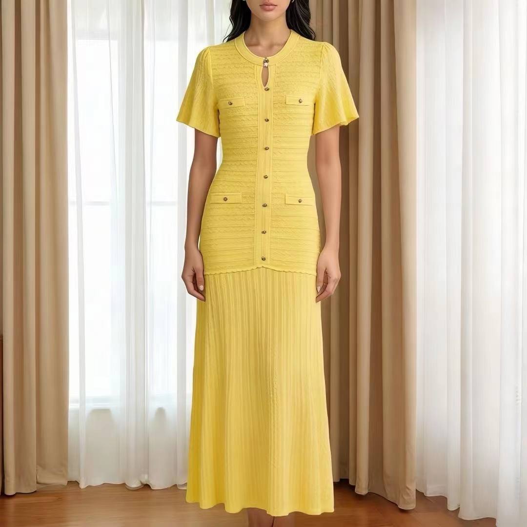 Knit Button-Front Maxi Dress, view 2