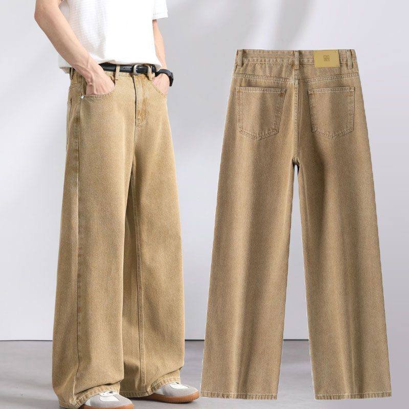 Men's Wide-Leg Straight Denim Trousers, view 3
