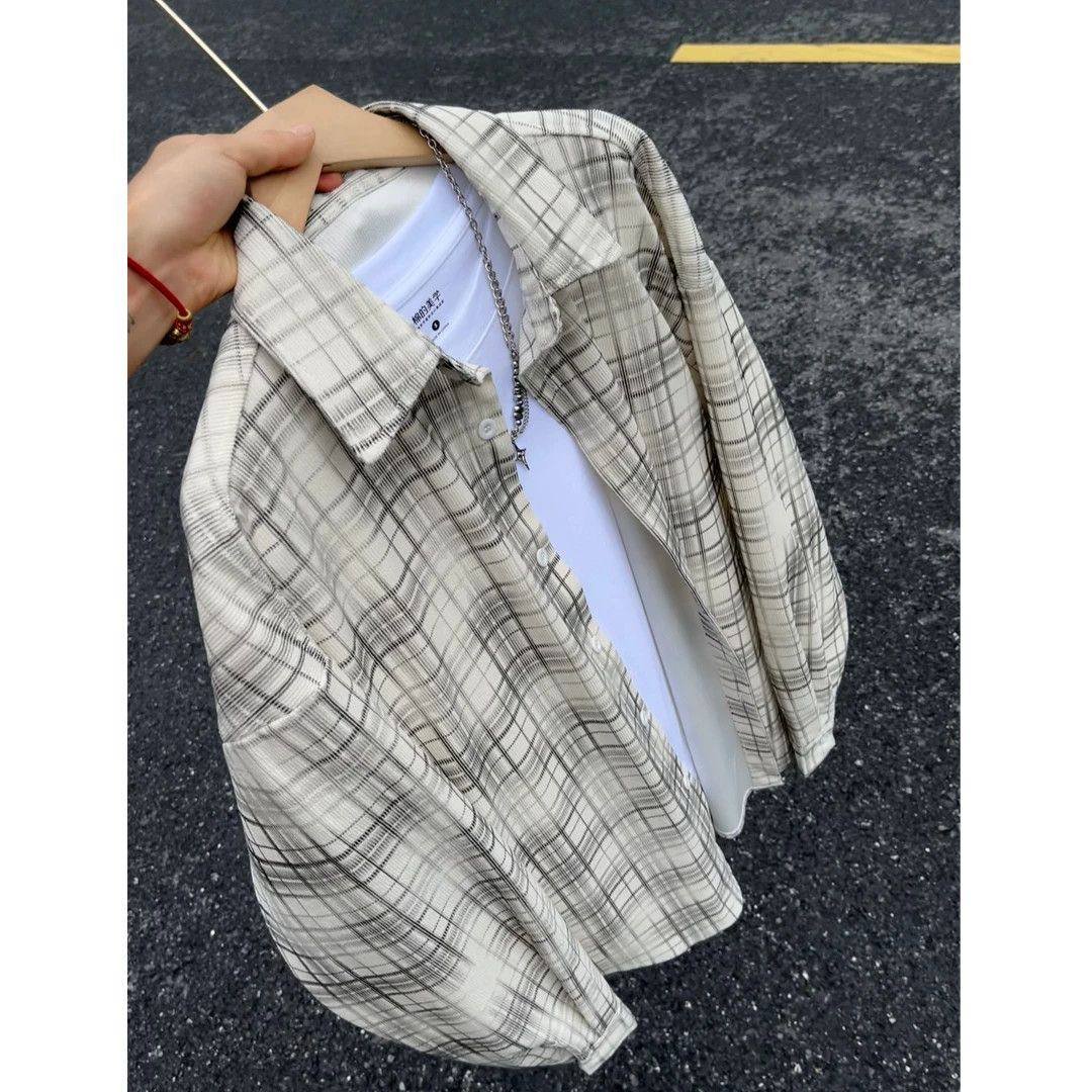 Oversized Plaid Long-Sleeve Shirt