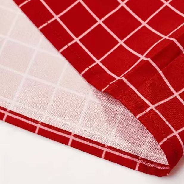 Red Grid Check "New York" Print Shirt, view 4