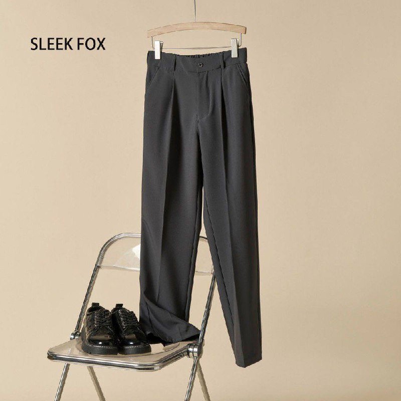 Sleek Fox Tapered Pleated Trousers, view 3