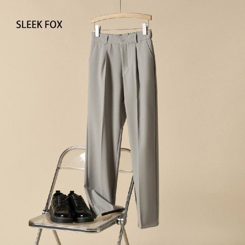 Sleek Fox Tapered Pleated Trousers, view 4