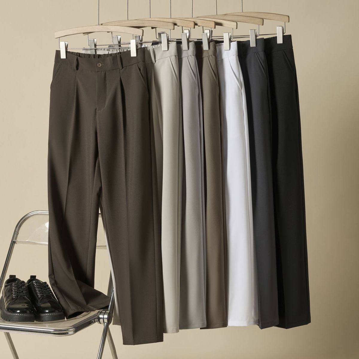 Sleek Fox Tapered Pleated Trousers, view 6