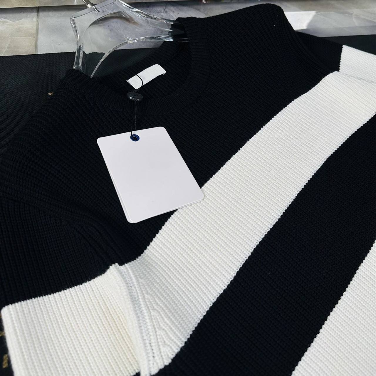 Striped Crew Neck Knit Sweater