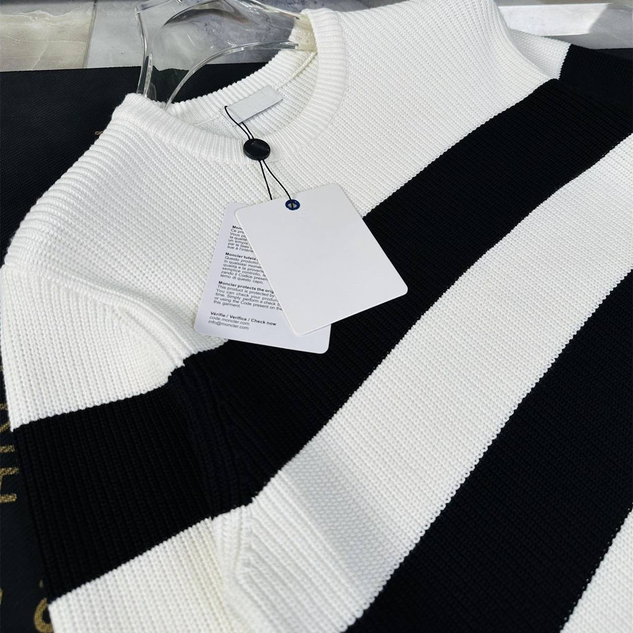 Striped Crew Neck Knit Sweater, view 3